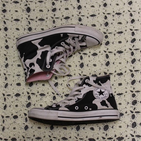 pink cow print converse